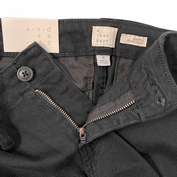 A New Day High Rise Cropped Wide Leg Black Stretch Pocket Pants 0 - Picture 3 of 11